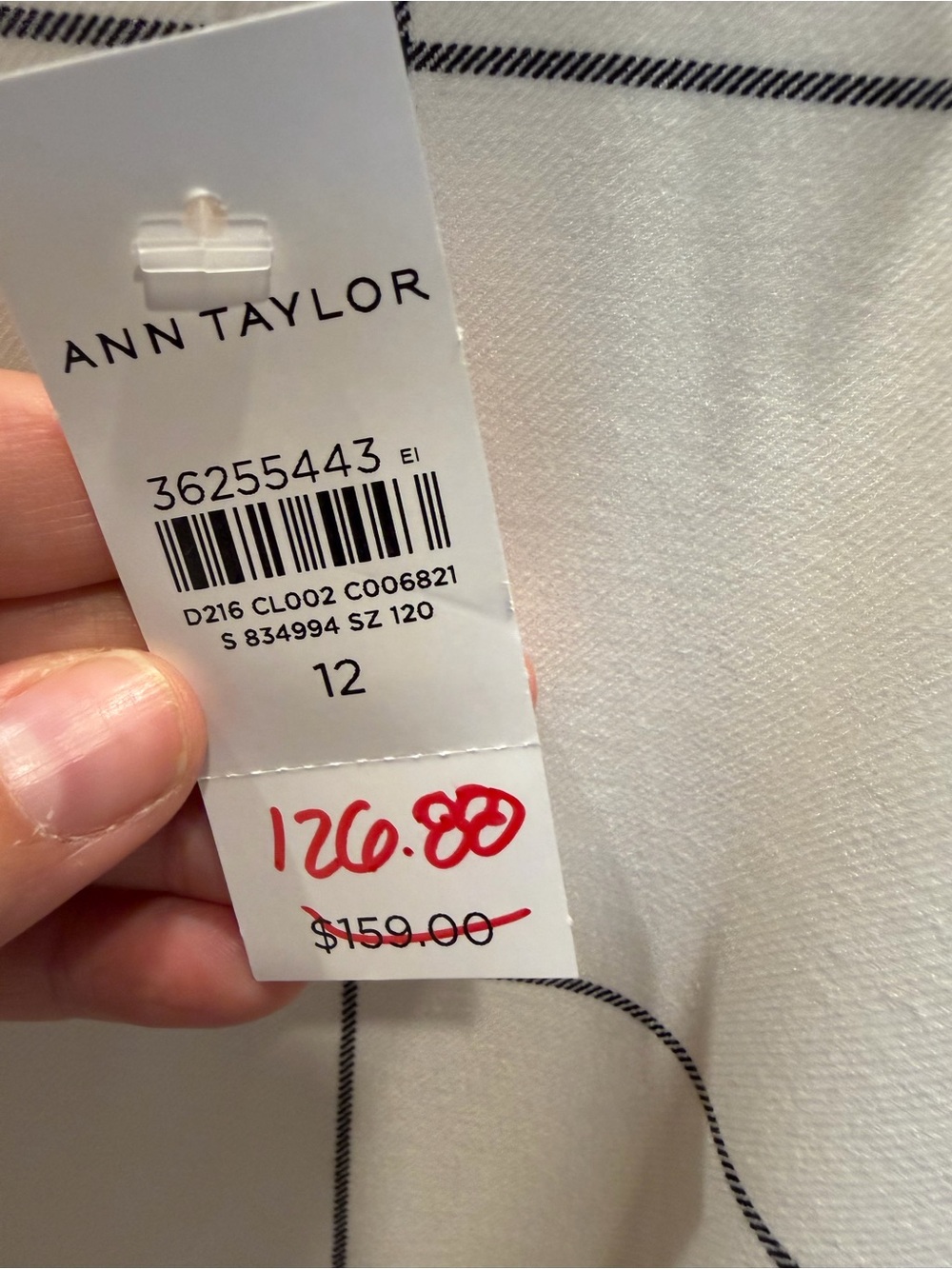Ann Taylor White Shift Dress with Black Windowpane Grid - Picture 3 of 4